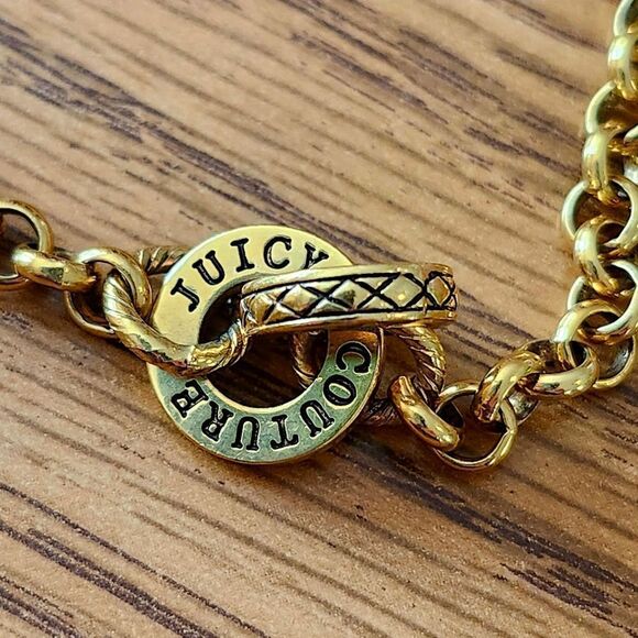 JUICY COUTURE Vintage Gold Charm Necklace MINIMALIST! - Picture 2 of 7